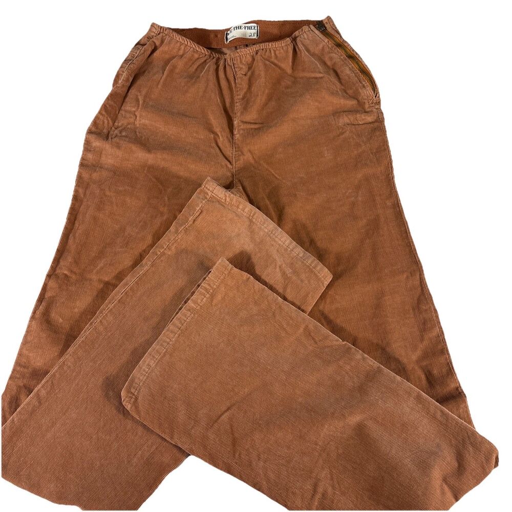 We The Free People Pull On Flare Corduroy Pants 28 Waist Brown Stretch Boho
